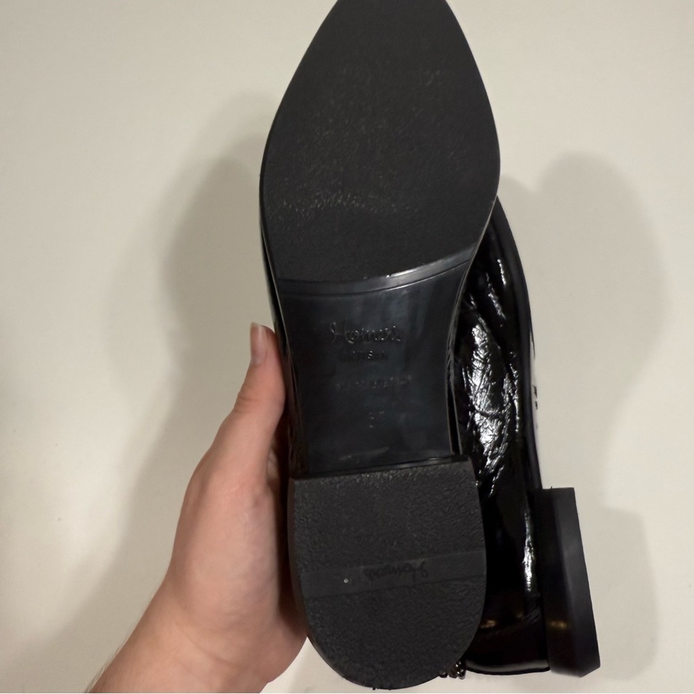Homers Baby Flat with Chain Superluxe Black Patent Leather Shoes Size 7 - Picture 11 of 12